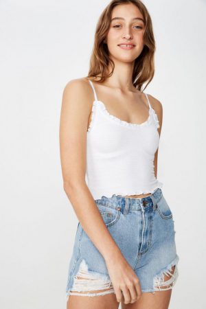 Cotton On Crop | Womens Ida Rouched Strappy Cami White