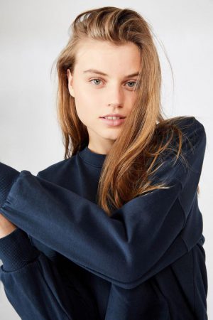 Cotton On Hoodies & Sweatshirts | Womens Harper Boxy Graphic Crew Moonlight Garment Pigment Dye
