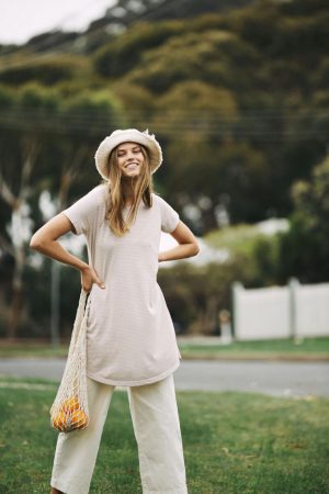 Cotton On Mini | Womens Tina Tshirt Dress 2 Mini Molly Stripe Nomad/White