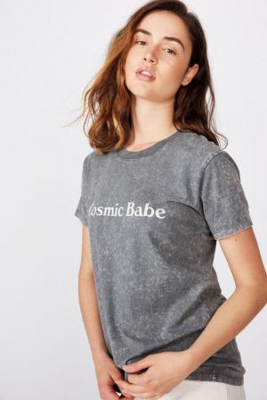 Cotton On Slogan | Womens Classic Slogan T Shirt Cosmic Babe/Sleet