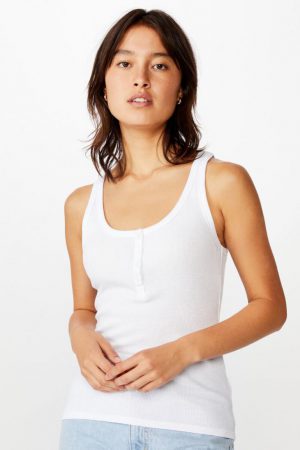 Cotton On Tanks & Camis | Womens The Long Line Henley Tank White