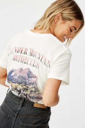 Cotton On Vintage | Womens Classic Vintage Inspired T Shirt Thunder Mountain/Gardenia